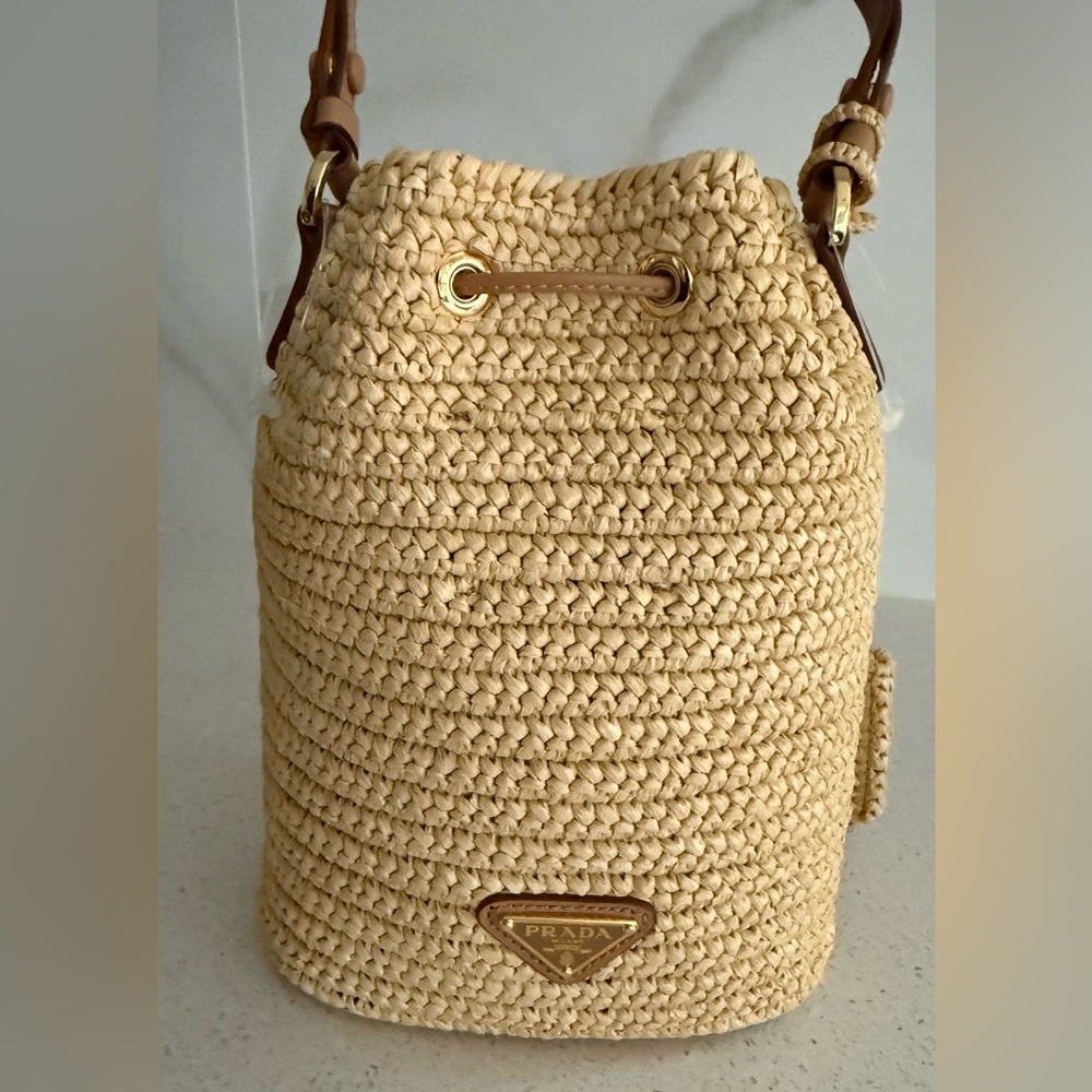 Prada Crochet and Leather Mini-Bucket Bag - Picture 4 of 13